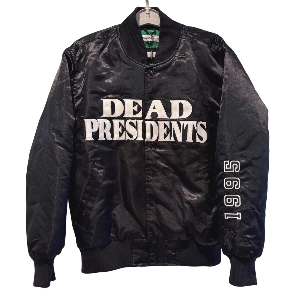 Headgear Classics Dead Presidents Satin Bomber Jacket Mens Size S Black 1995
